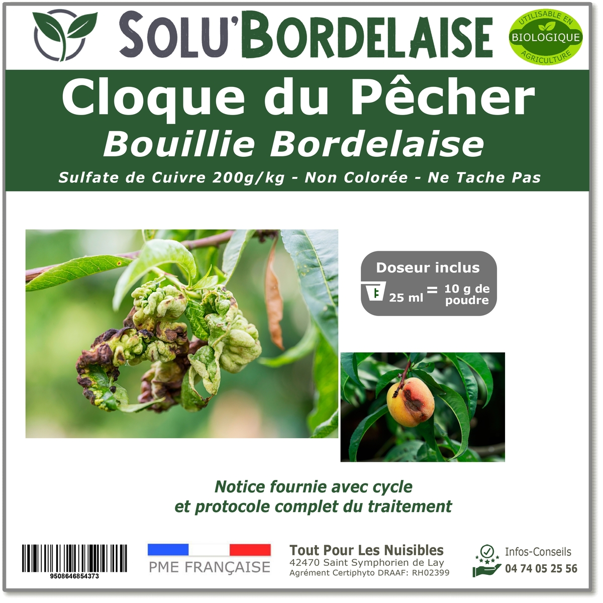 Bouillie Bordelaise Non Colorée spécial Cloque du Pêcher, SOLU